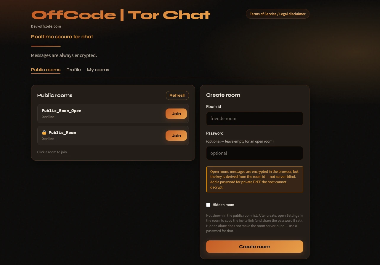 OffCode Tor chat logo