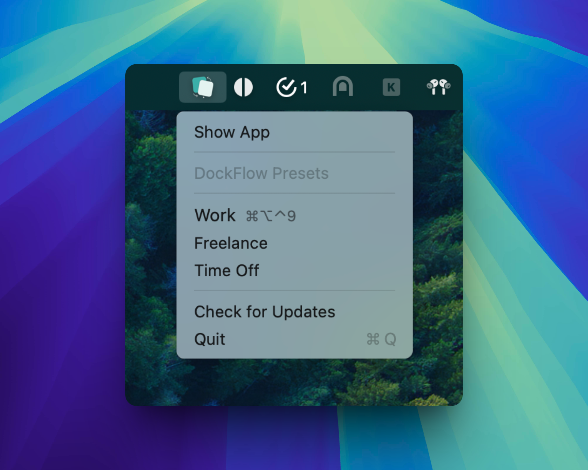 DockFlow Menu Bar