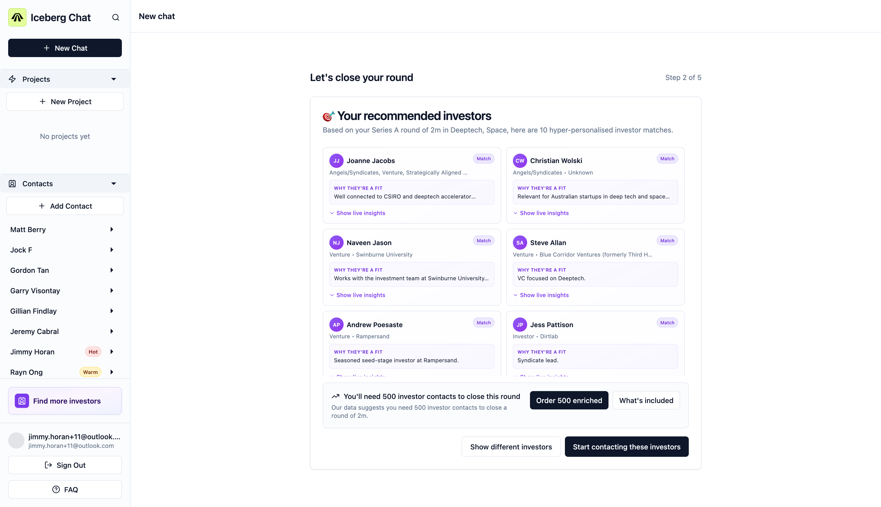 Iceberg Investor Matching