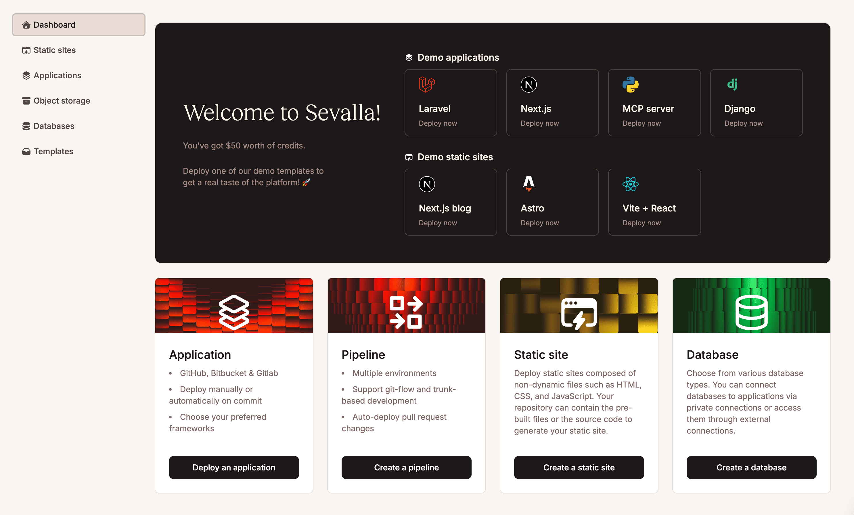Sevalla Dashboard