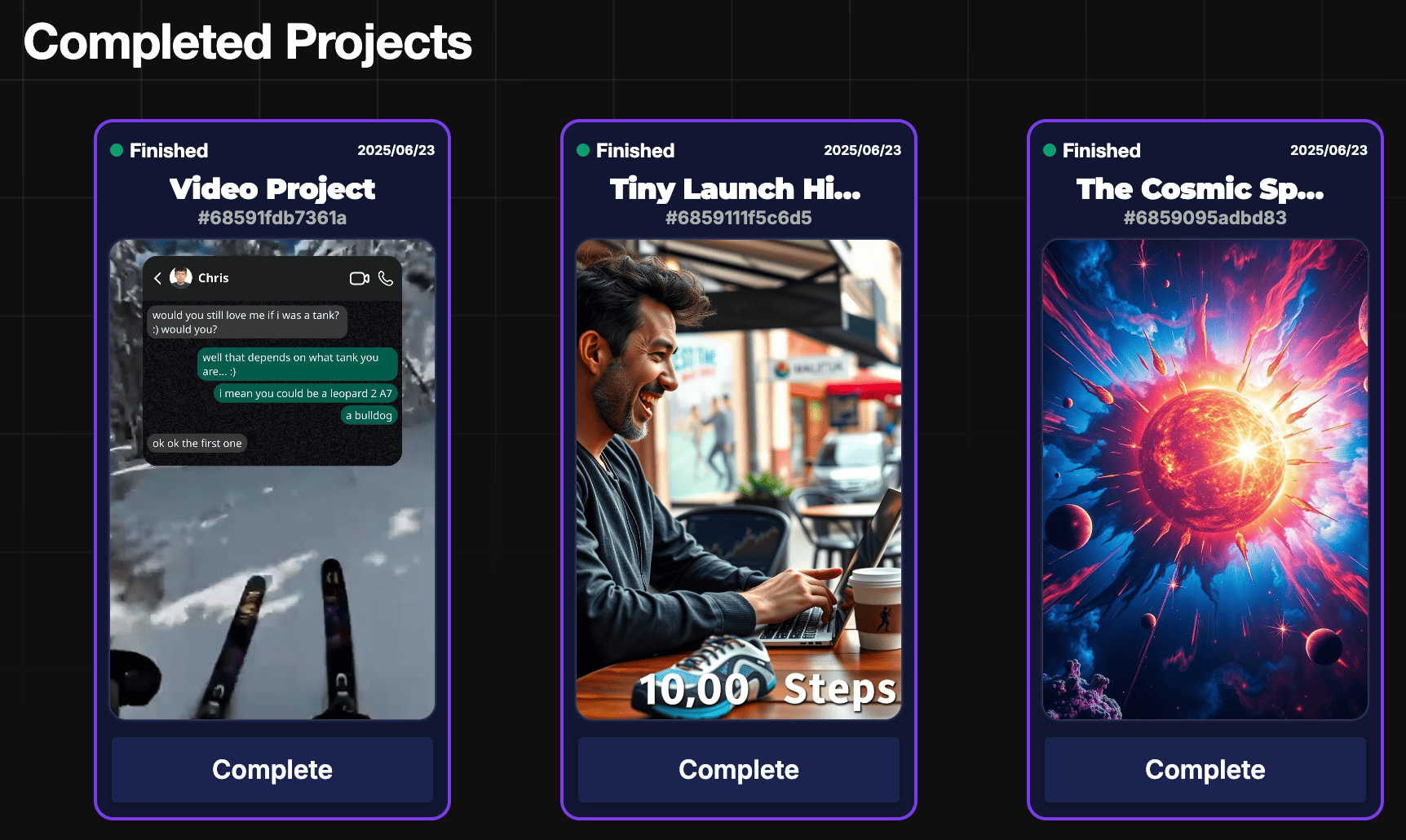 Vexub Completed Projects